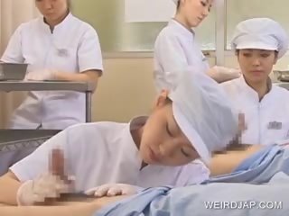 Japanese Nurse Slurping Cum Out Of concupiscent penis